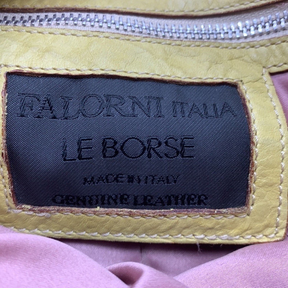 Falorni Italia Le Borse Yellow Leather shoulder Bag. LP1464 - Picture 7 of 11